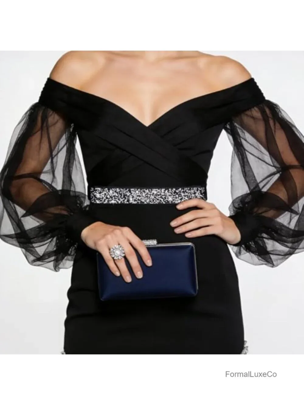 Sparkling Rhinestone Wide Elastic Waist Belt for Weddings Prom Parties